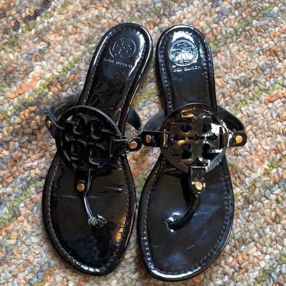 Tory Burch | Shoes | Tory Burch Miller Black Patent Sandal Size | Poshmark